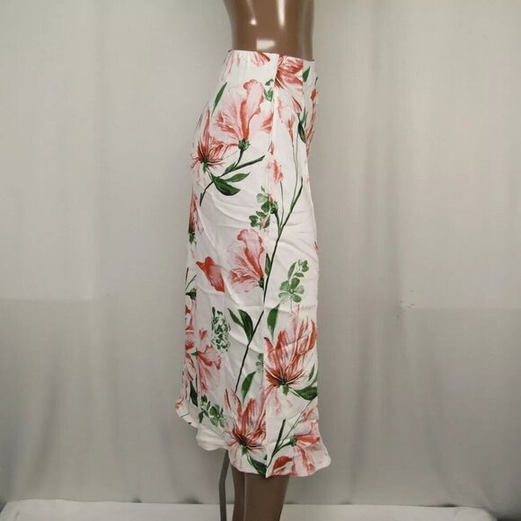 NEW ANTHROPOLOGIE Womens Midi Skirt Pink The Tilda Slip Floral Print Size XS - Picture 8 of 13
